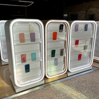 Vitrine d'exposition pour téléphones portables en bois avec porte coulissante pour centre commercial – Présentoir de vente en gros et au détail