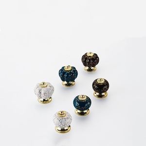 Extracteur de bouton de porte d'armoire de tiroir rond en céramique de citrouille à trou unique pour commode de cuisine chambre à coucher utilisation de gymnastique - Product Image 4