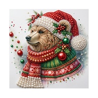 Kit de Peinture Perlée DIY Ours, Jouets de Dessin, Tableaux Muraux, Décoration de Noël, Fournitures d'Artisanat, Cadeaux de Noël, Prix de Gros Usine