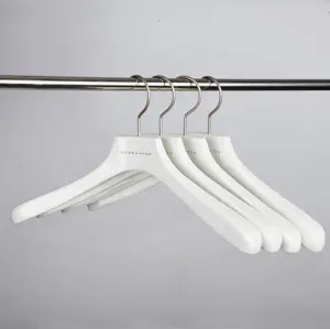 Hangers For Coat Manufacturer Wholesale White Hanger Custom Logo Hanger Luxury Beech Wood Hanger For Coat