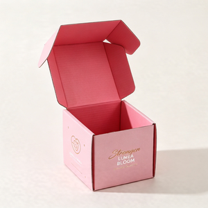 Eco Friendly Corrugated Mailer <b>Box</b> Clean Beauty Subscription Shipping Recyclable Kraft Board Tear Strip Opening Custom Logo OEM - Product Image 2