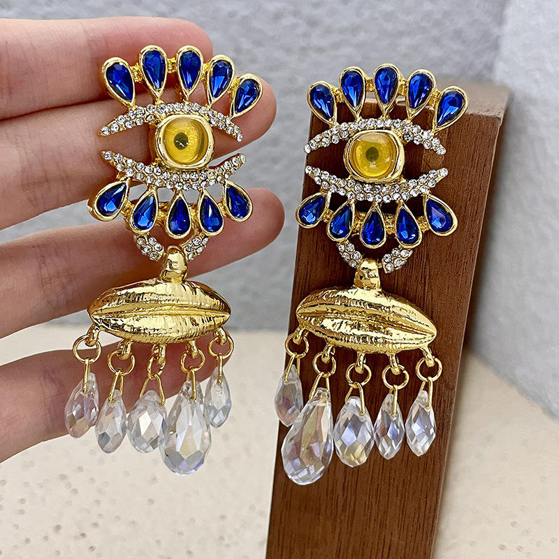 2024 New Arrival Fashion Jewelry Crystal Tassel Vintage Diamond