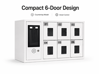 Armario de Carga para Teléfonos Inteligentes con 6 Puertas, Pantalla Táctil, Gabinete de Almacenamiento Seguro para Teléfonos Móviles, Ensamblado, para Oficina, Escuela, Recepción