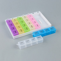 Boîtes de médicaments diverses collections 5 8 7 14 28 grilles tablette distributeur de médicaments organisateur couleur arc-en-ciel stockage hebdomadaire de pilules