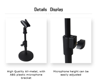 Support de Microphone de bureau, 5 pièces, Base ronde ajustable de bonne qualité, support avec Clip pour Microphone