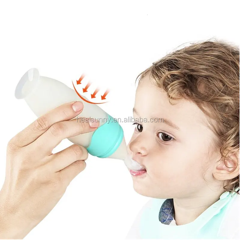 Nhà Sản Xuất Tốt Nhất Bé Miễn Phí Chai Mẫu Bpa Free Silicone Sữa Feeder Hồ Quang Với Muỗng Bé Ăn Chai