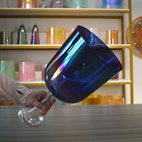 Bol chantant en cristal de quartz HF pour bain sonore, guérison, alchimie, lumière cosmique indigo, méditation et yoga