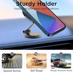 Soporte Magnético Universal para Teléfono <span class=keywords><strong>de</strong></span> Coche, Aleación, 360° °   Soporte Plegable Ajustable para Teléfonos Móviles en el Tablero del Automóvil - Product Image 3