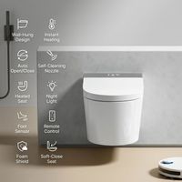WC intelligent mural sans réservoir, monobloc, de luxe, avec fonction de désinfection intégrée