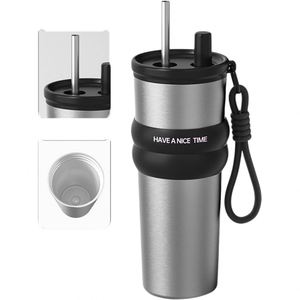 IStapromo Gifts MM Bouteille isotherme de voyage en acier inoxydable à double paroi de 710 ml avec corde pour filles - Product Image 4