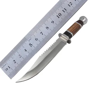 优质木柄生存不锈钢固定刀片户外狩猎实用刀