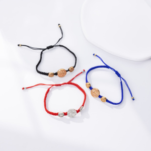 Bracelets tissés simples pour hommes et femmes, chrétiens catholiques, Saint Benoît - Product Image 5