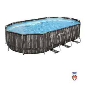 Bestway 5611R Echelle + couverture piscine + grande piscine hors sol ovale