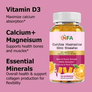 Gomitas de Alta Calidad con Calcio, Magnesio y Zinc, con Pimienta Negra y Musgo Marino, para Reforzar el Sistema Inmunológico y Mejorar la Densidad Ósea - Product Image 5