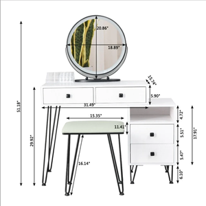 Prix usine meubles personnalisation <span class=keywords><strong>haute</strong></span> qualité bois femmes modernes filles fantaisie coiffeuse utilisation pour salon de chambre - Product Image 2
