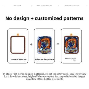 Kalung liontin kulit kuning buatan tangan tidak beraturan kalung liontin mode Thangka kuning kecil tiga dimensi buatan tangan - Product Image 3