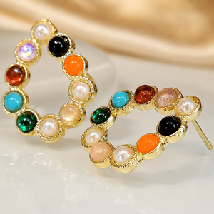 Eleganti orecchini a goccia colorati, orecchini a lobo minimalisti, accessori di bigiotteria alla moda per donna - Product Image 1