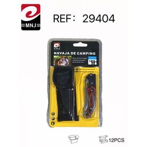 Coltello da Campeggio con Manico in Legno e Borsa in Tessuto 12 Pezzi Rif. 29404 - Product Image 3