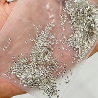 100 pièces/sac Mini Strass pour Ongles en Zircon Argenté à Dos Plat, Formes Multiples (Étoile, Cœur, Ondulé, Rectangle), Décoration pour Manucure en Salon