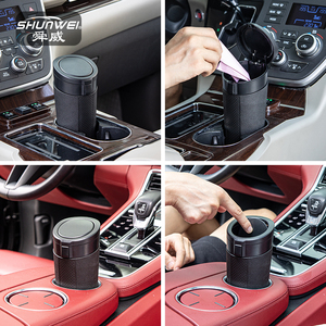 Nắp Kép Xe Thùng Rác Có Thể Với Mềm Im Lặng Thiết Kế Xách Tay Thùng Rác Bin Leakproof Có Thể Tháo Rời Nắp Cho Thùng Rác Túi Cửa Cup Chủ - Product Image 2