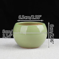 Pot Bunga Keramik Sukulen Mini Korea, Pot Ornamen Pot Berkebun Kantor Desktop GSM Warna-warni Kreatif