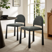 Chaise de salle à manger moderne du milieu du siècle, chaise d'appoint rembourrée en tissu avec structure en fer pour bar, pub, café, bistrot, cuisine, restaurant
