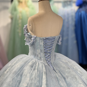 ชุดราตรียาวลายดอกไม้มีหางและไข่มุกของ6813 jancember - Product Image 6