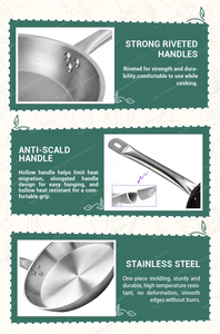 3-Piece Non-Stick Frying Pan Set Aluminum Alloy Cast Iron Skillets Oven Safe Wood Handle <b>Induction</b> Compatible Wholesale - Product Image 3