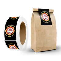 Etiquetas Adhesivas Personalizadas Resistentes al Aceite para Bolsas de Alimentos, con Logotipo Personalizado, para Empaquetar Snacks, Café, Pan, Promoción de Marca