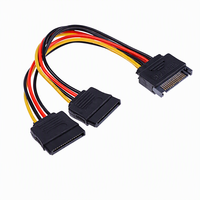 Kabel Splitter SATA 1 ke 2 Model 168 20cm untuk Adaptor Data PC, Kabel Daya Internal Khusus