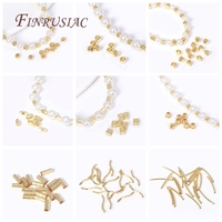 Lot 50pcs 18K Plaqué Or Métal Lisse Incurvé Tube Perles À La Main Faire DIY Accessoires En Gros Creux Tube Perles Entretoises