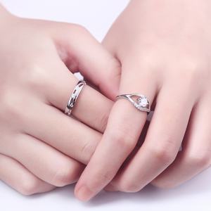 Ensemble de bagues classiques pour couple en gros, plaqué rhodium, argent sterling, design tendance, bijoux de valeur pour mariage et fête CMA - Product Image 6