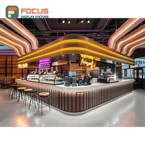 Modern Coffee Service <b>Counter</b> Bakery Case Register Shelf White Oak Cafe <b>Counter</b> Display - Product Image 3