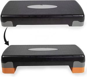 Banc de marche aérobie 2 niveaux de hauteur réglable Fitness Stepper pour les routines d'entraînement de gymnastique à domicile Yoga Gym Aérobic - Product Image 2