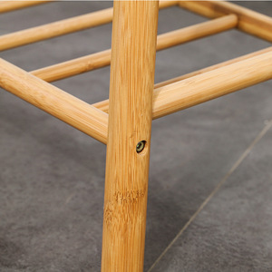 Minimalist Entryway Shoe Bench With Storage 90Cm Gray Cushion <b>Bamboo</b> Frame Living Room <b>Stool</b> - Product Image 4