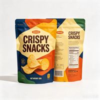 Sachets à collation personnalisés imprimés, pochettes verticales refermables à fermeture éclair pour chips, noix, bonbons, biscuits, pop-corn, en kraft, plastique et aluminium
