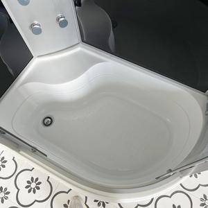 Cabine de <span class=keywords><strong>douche</strong></span> vapeur multifonctionnelle de luxe avec cadre coulissant en aluminium brossé et <span class=keywords><strong>baignoire</strong></span> intégrée pour salle de bain moderne - Product Image 5