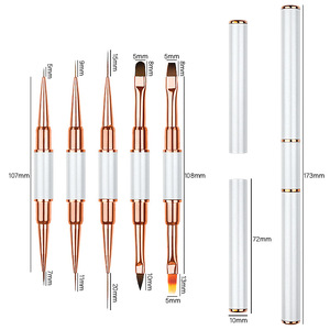 Juego de pinceles para manicura, juego de pinceles para decoración de uñas, 5 uds., juego de pinceles para uñas de oro rosa, juego de pinceles para pintura de uñas, doble extremo - Product Image 3