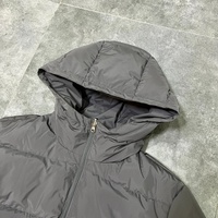 Blouson d'hiver unisexe personnalisé, épais, coupe carrée, court, en coton, à capuche, zippé, matelassé pour homme