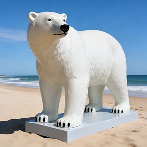 Escultura Abstracta de Fibra de Vidrio a Gran Escala, Decoración de Oso Polar, Estatua de Resina de Tamaño Real, Modelo Temático de <span class=keywords><strong>Animal</strong></span> Ártico - Product Image 2