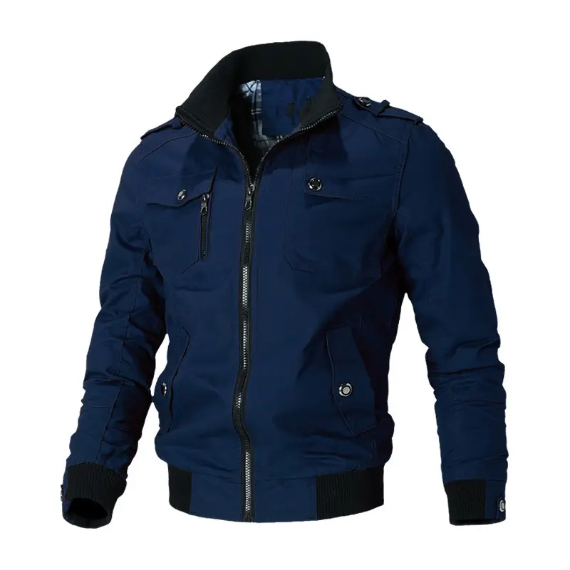 CM008 OEM Custom Design stand collar zipper pockets Plus Size Cold- Proof Winter Coat Windproof Jacket For Men