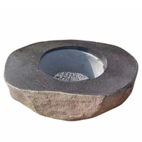Foyer extérieur en pierre naturelle Table top Boulder Patio Heater Backyard BBQ Dining Set Garden Fireplace Outside Gas Fire Pit