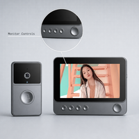 Moniteur de sonnette vidéo 4.3 pouces IPS 480x272, interphone bidirectionnel, caméra 640x480, vue à 70 degrés, enregistrement de vision nocturne MJEPG DC 5V/2A