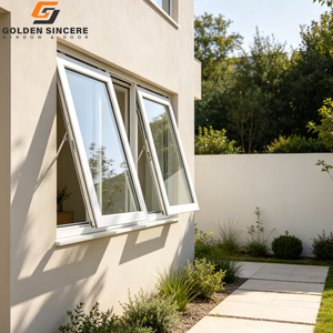 GS Modern Thermal Break Aluminium Awning Window Waterproof Soundproof Aluminum Glass Top Hung Windows for Residential - Product Image 6