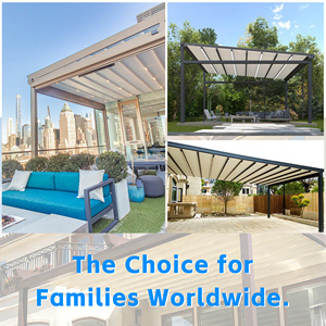 Pergola Commerciale Retrattile Estensibile dal Design Moderno con Tenda <span class=keywords><strong>a</strong></span> <span class=keywords><strong>Vela</strong></span> in Textilene, Nuova Tettoia <span class=keywords><strong>da</strong></span> Giardino per Esterni in Alluminio con Telecomando - Product Image 4