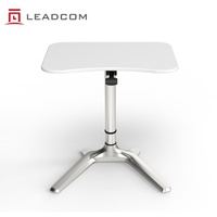 Bureau assis-debout pneumatique réglable en hauteur LEADCOM LS-QF2 en aluminium pour salle de formation et de réunion