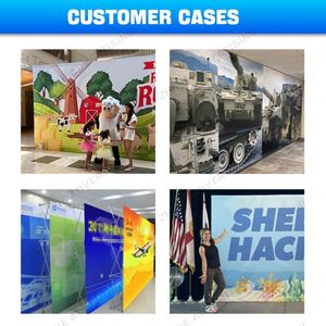 Custom Fabric Foldable Portable Advertising Trade Show Display <b>Stand</b> Wedding Store Use Exhibition Wall Banner Aluminium Flagpole - Product Image 3