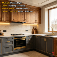 Cuisine modulaire en bois de luxe Yishen avec robinet, ignifuge et écologique, garantie 5 ans, certifiée CE