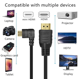 Câble <span class=keywords><strong>HDMI</strong></span> flexible multi-angle Xput, <span class=keywords><strong>mini</strong></span> <span class=keywords><strong>HDMI</strong></span> Type C mâle vers <span class=keywords><strong>HDMI</strong></span> standard mâle, prise en charge de la rotation à 90 degrés, vidéo et audio 3D 1080P HD - Product Image 6