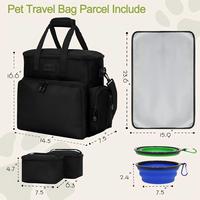 Sac de voyage pour animaux de compagnie approuvé par les compagnies aériennes, imperméable, avec conteneurs pour nourriture, tapis d'alimentation, kit d'accessoires pour chien pour le camping en plein air